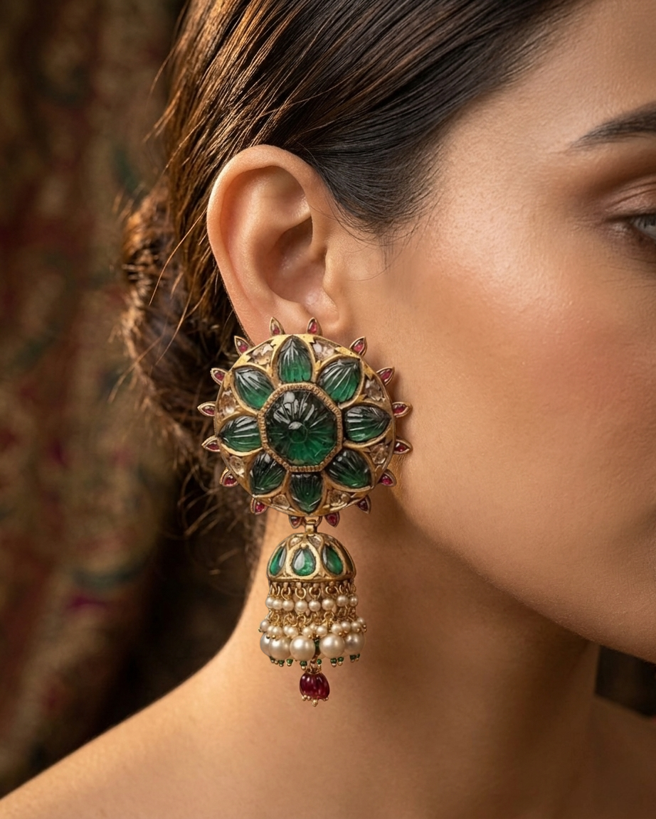 Harit Jhumka Earrings