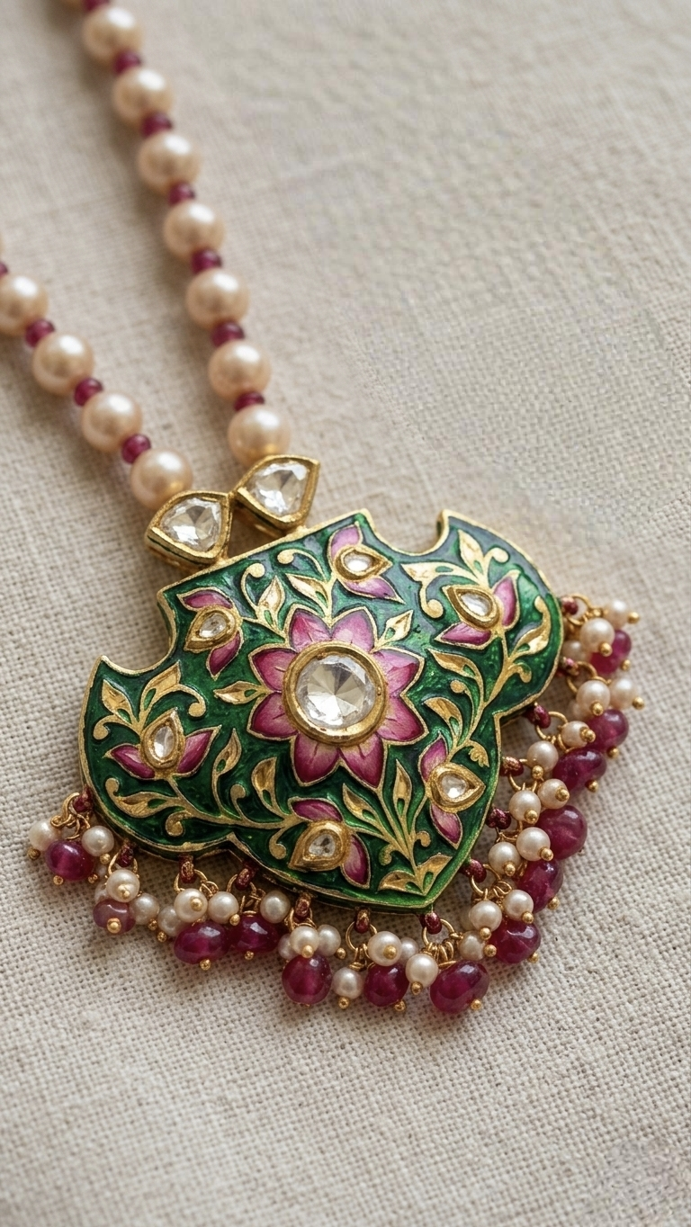 Padmavan Meenakari Pendant