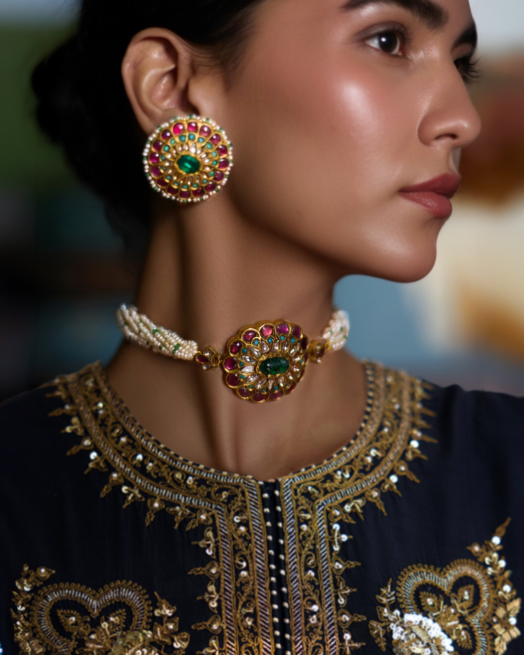 Mor Choker Set
